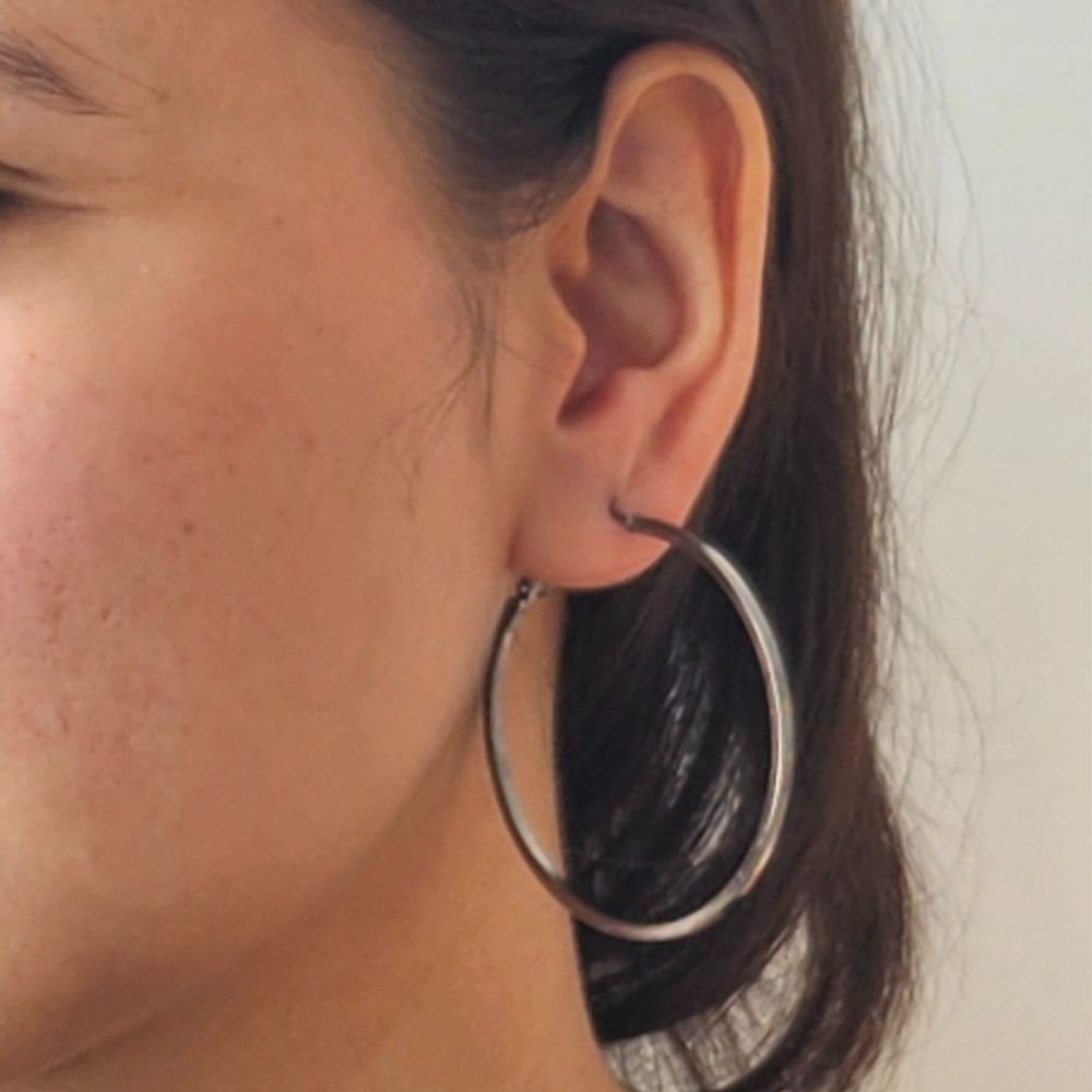 Classic Silver Hoop Earrings - Minimalist Everyday Jewelry