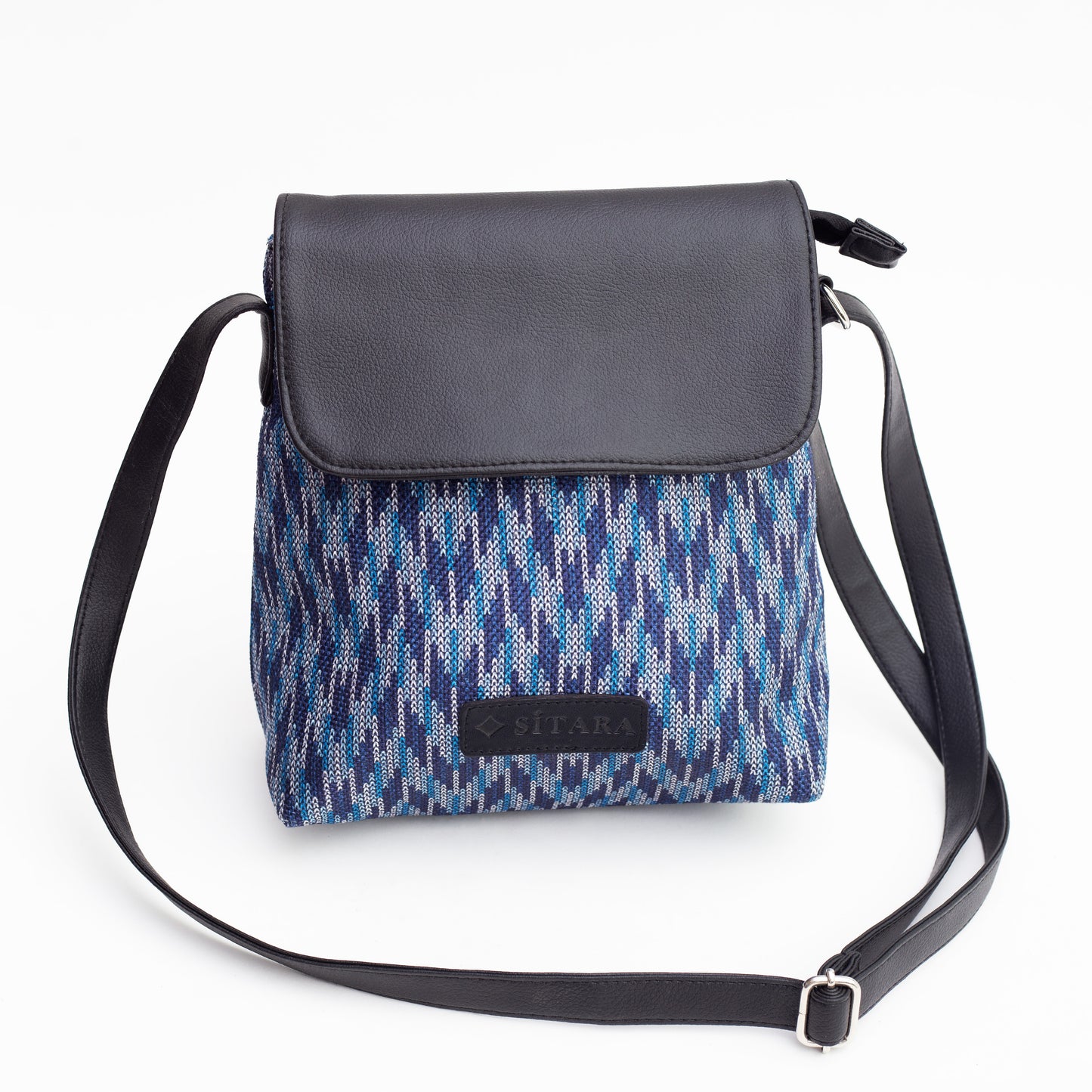 Wavy Blue Flap Sling Bag