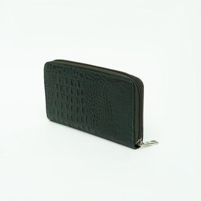 Crocodile Print Leather Wallet