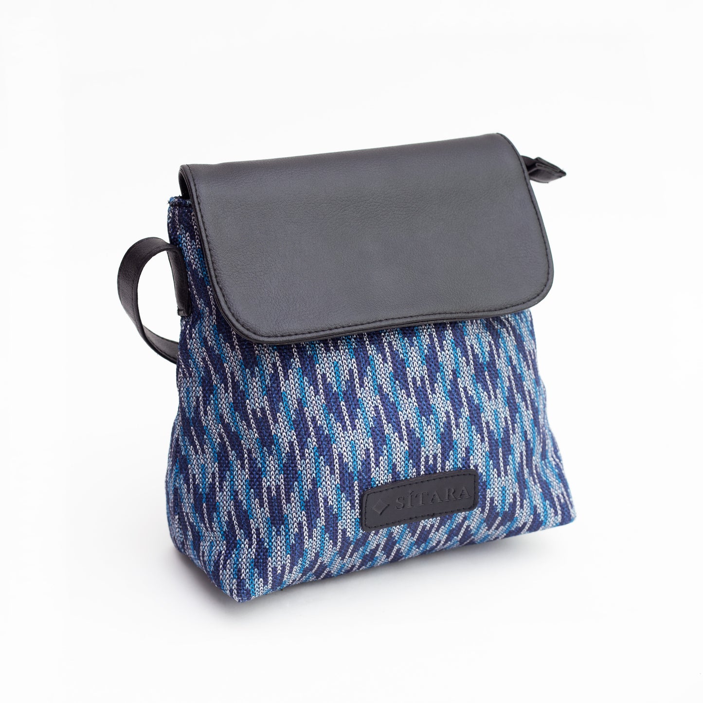 Wavy Blue Flap Sling Bag