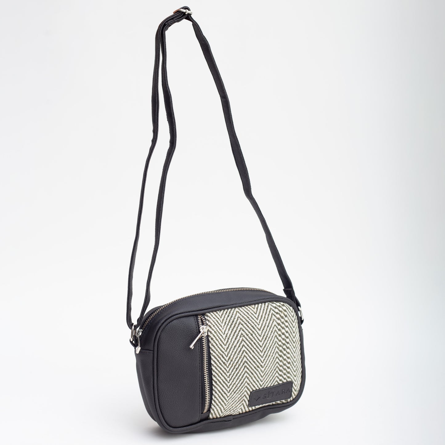 Zig Zag Structured Shoulder Bag