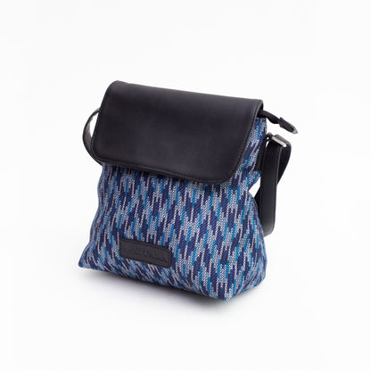 Wavy Blue Flap Sling Bag