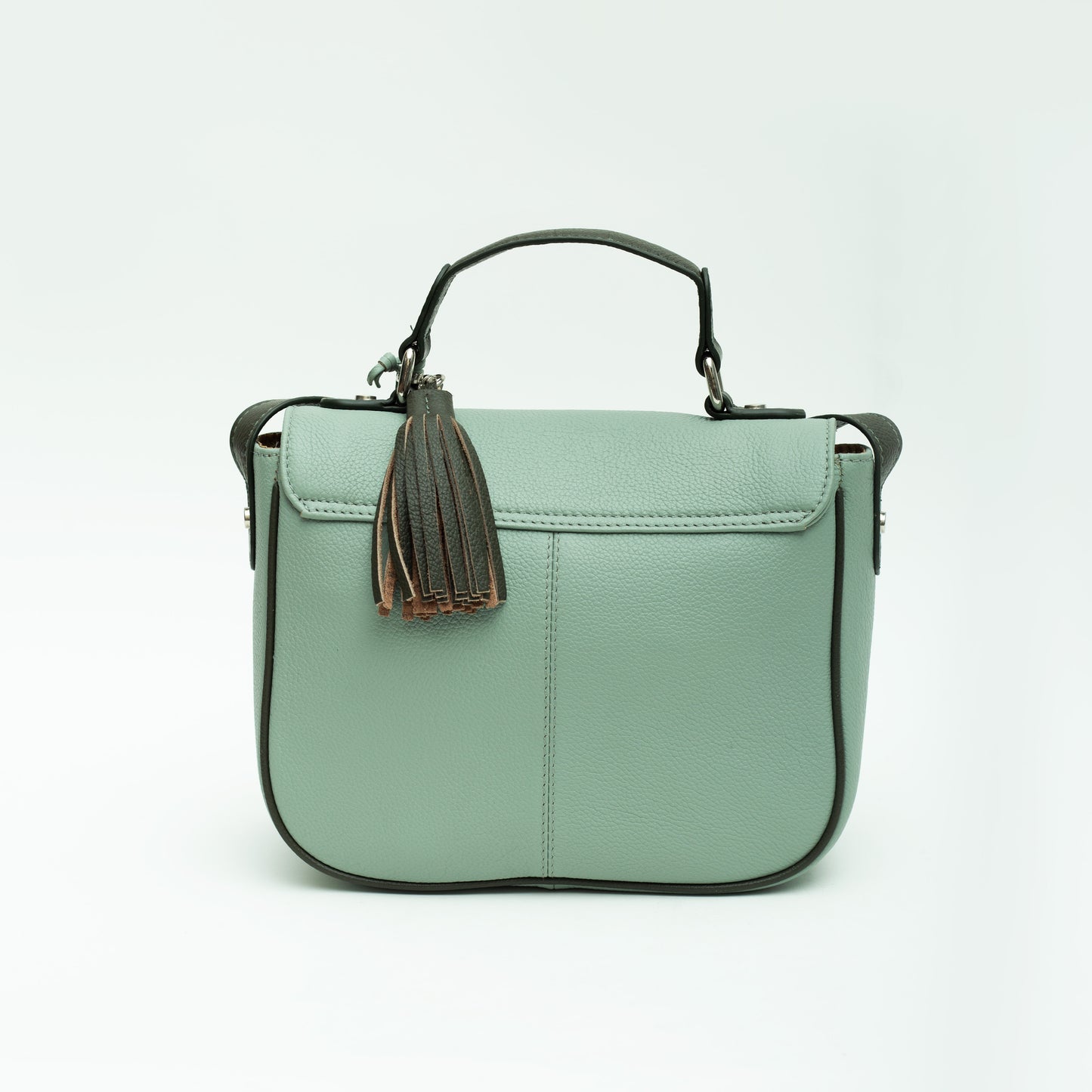 Mint and Olive Green Saddle Leather Bag