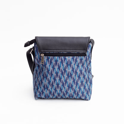 Wavy Blue Flap Sling Bag