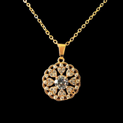 Vintage Rose Gold Diamond Pendant Necklace