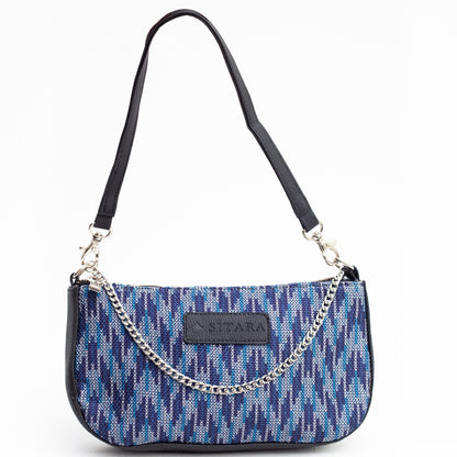 Wavy Blue Baguette Bag