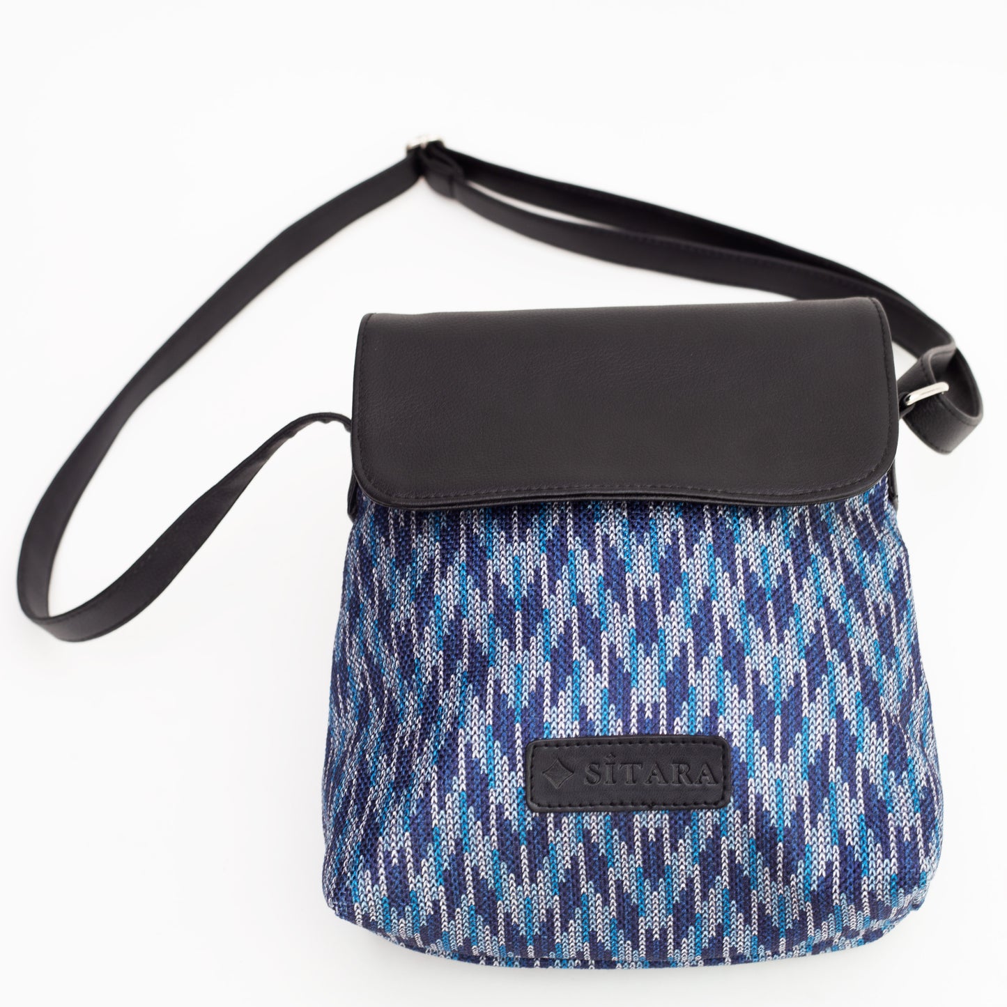 Wavy Blue Flap Sling Bag