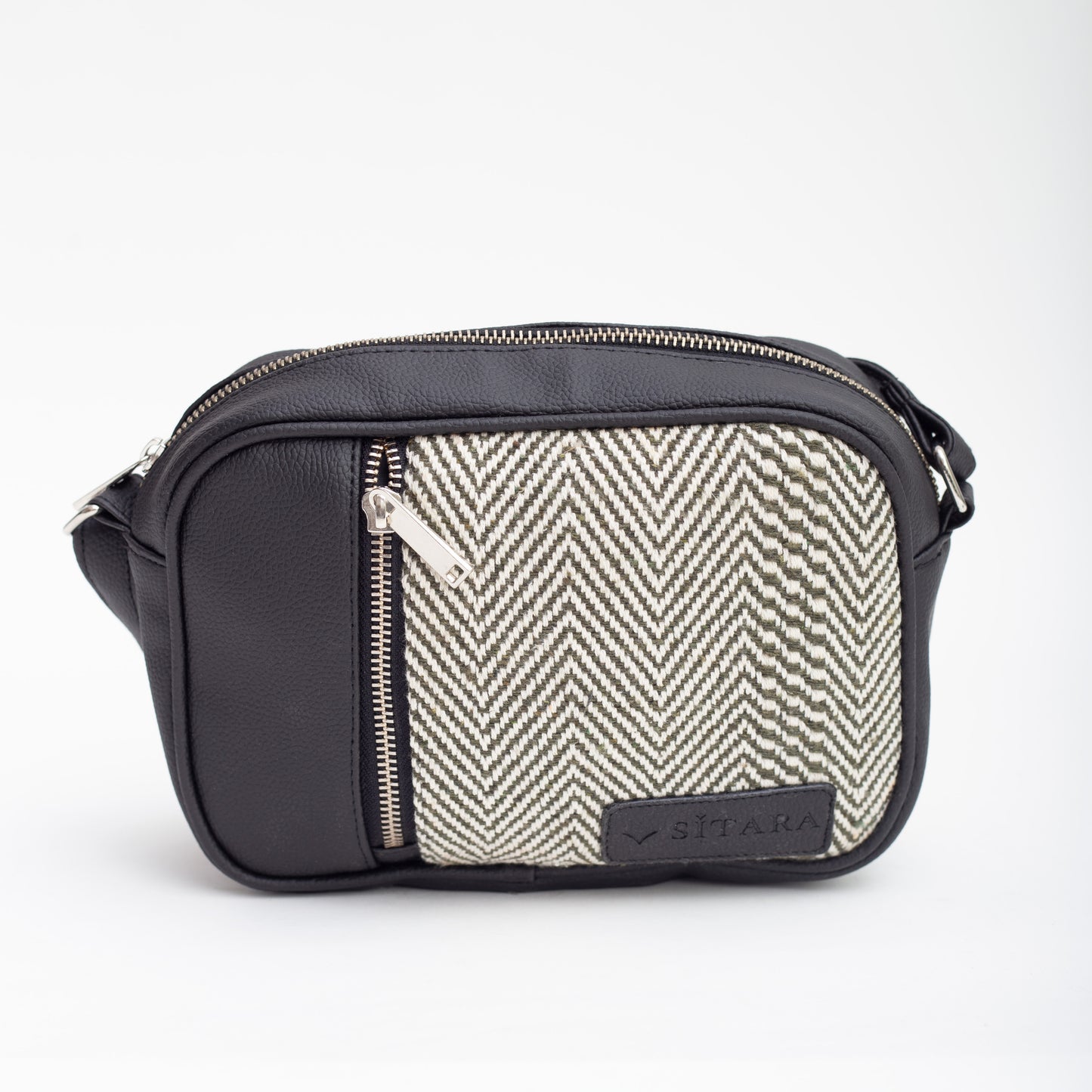 Zig Zag Structured Shoulder Bag