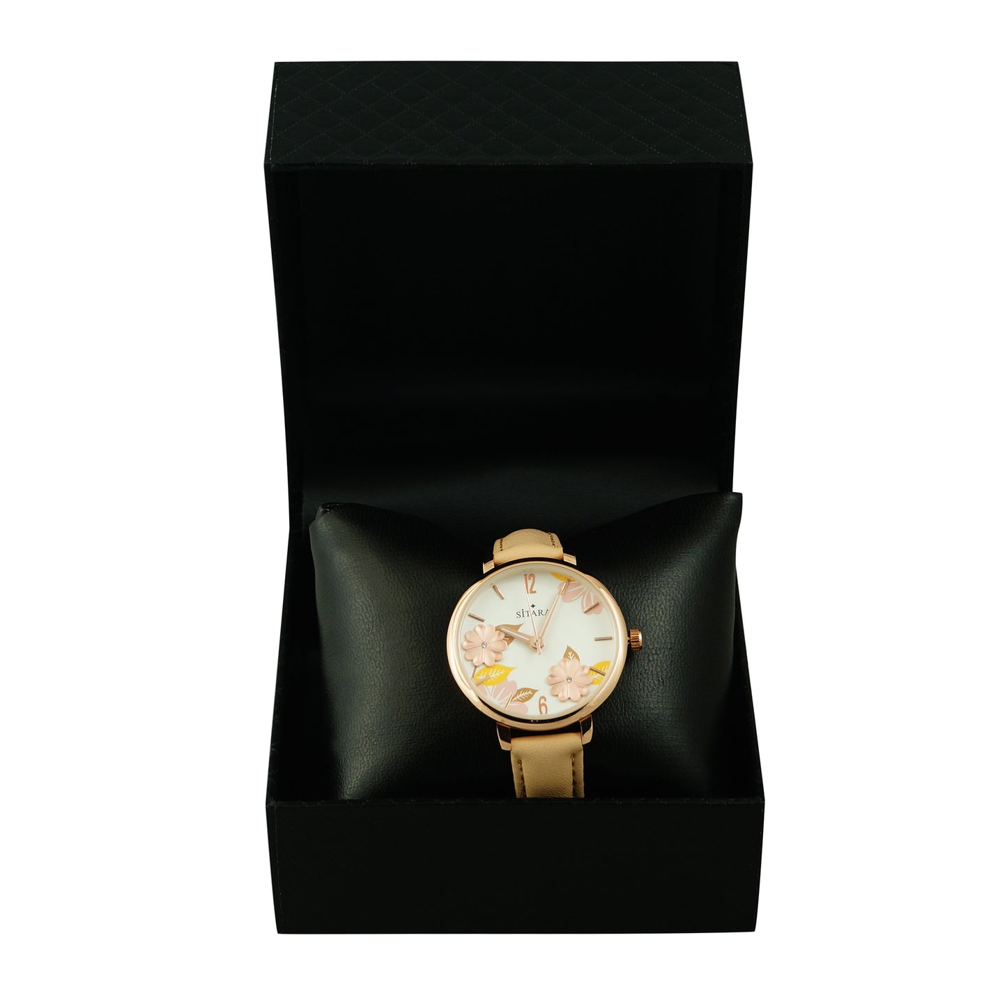 Floral Ele Pink Strap Watch