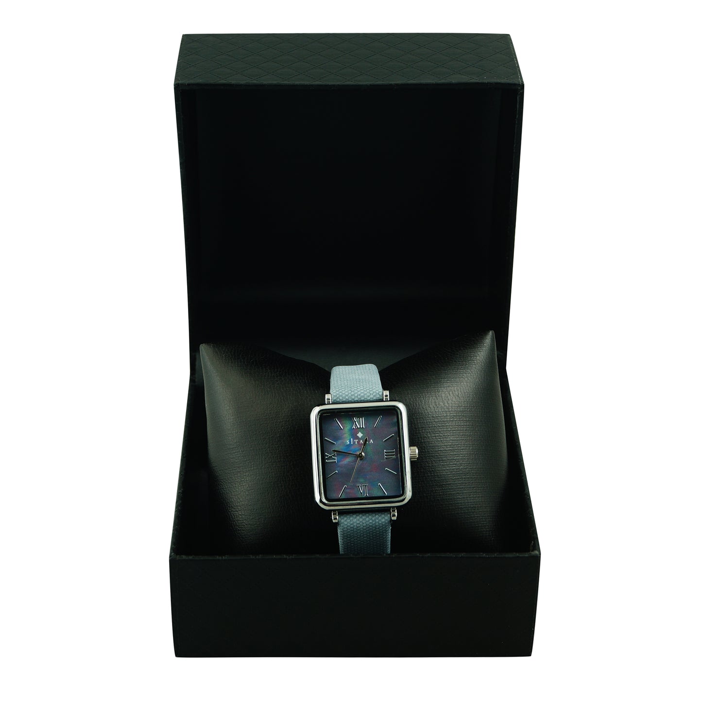 Square Dial Sky-blue strap Watch