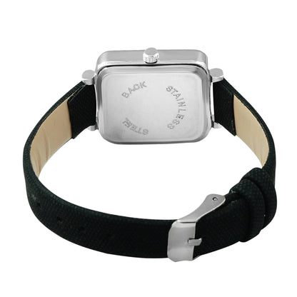 Square Dial Black Strap Watch