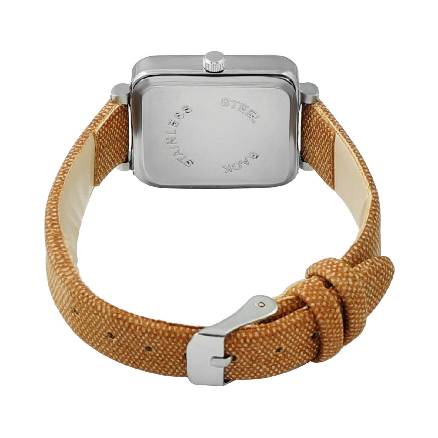 Square Dial Brown Strap Watch