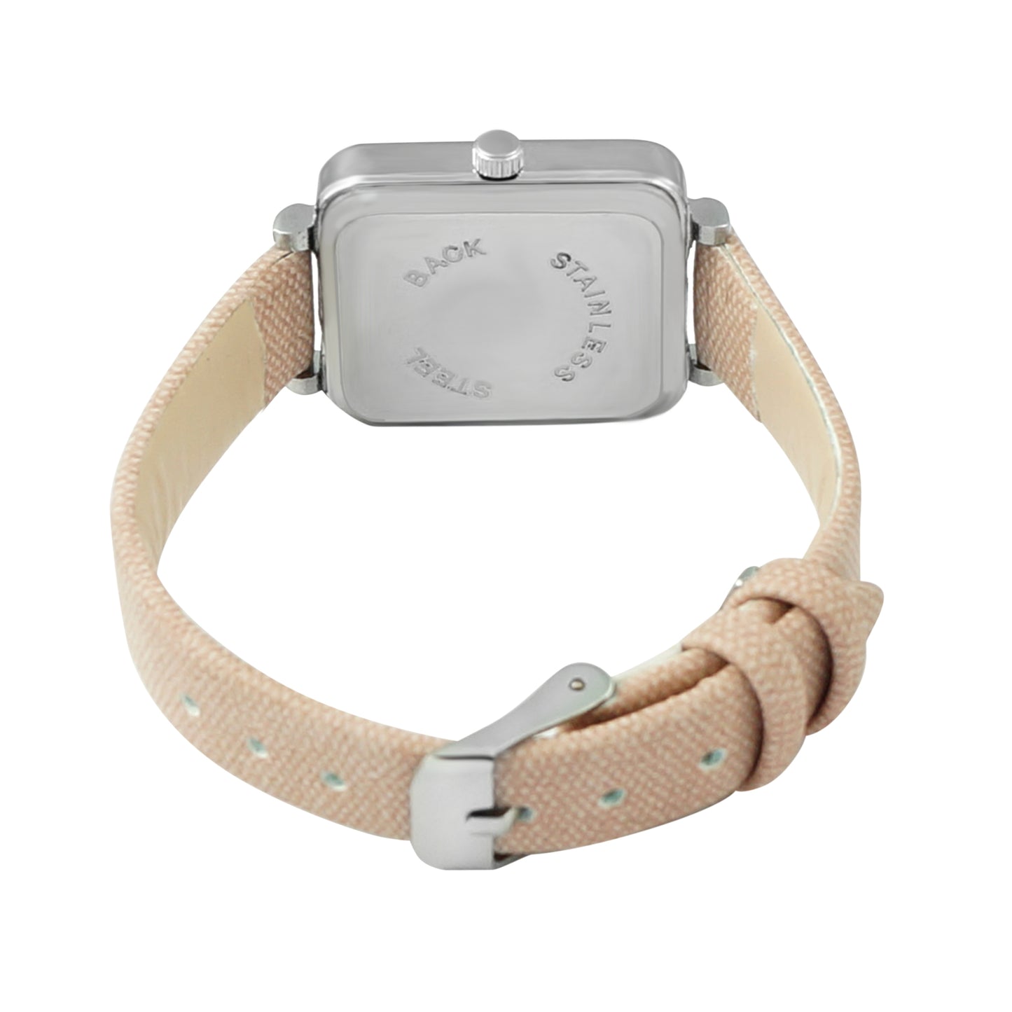 Square Dial Peach strap Watch