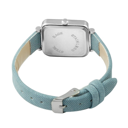 Square Dial Sky-blue strap Watch