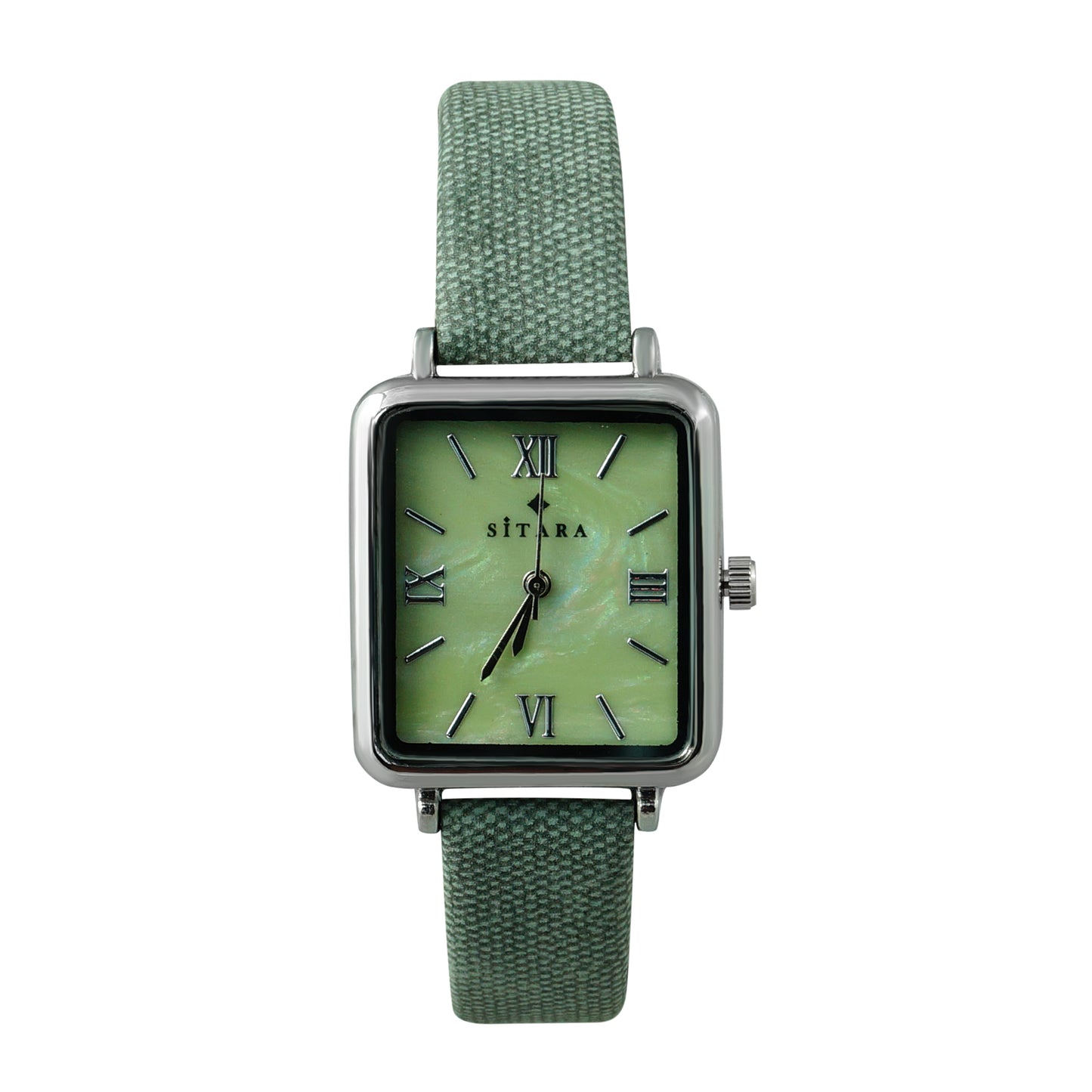 Square Dial Teal strap Watch