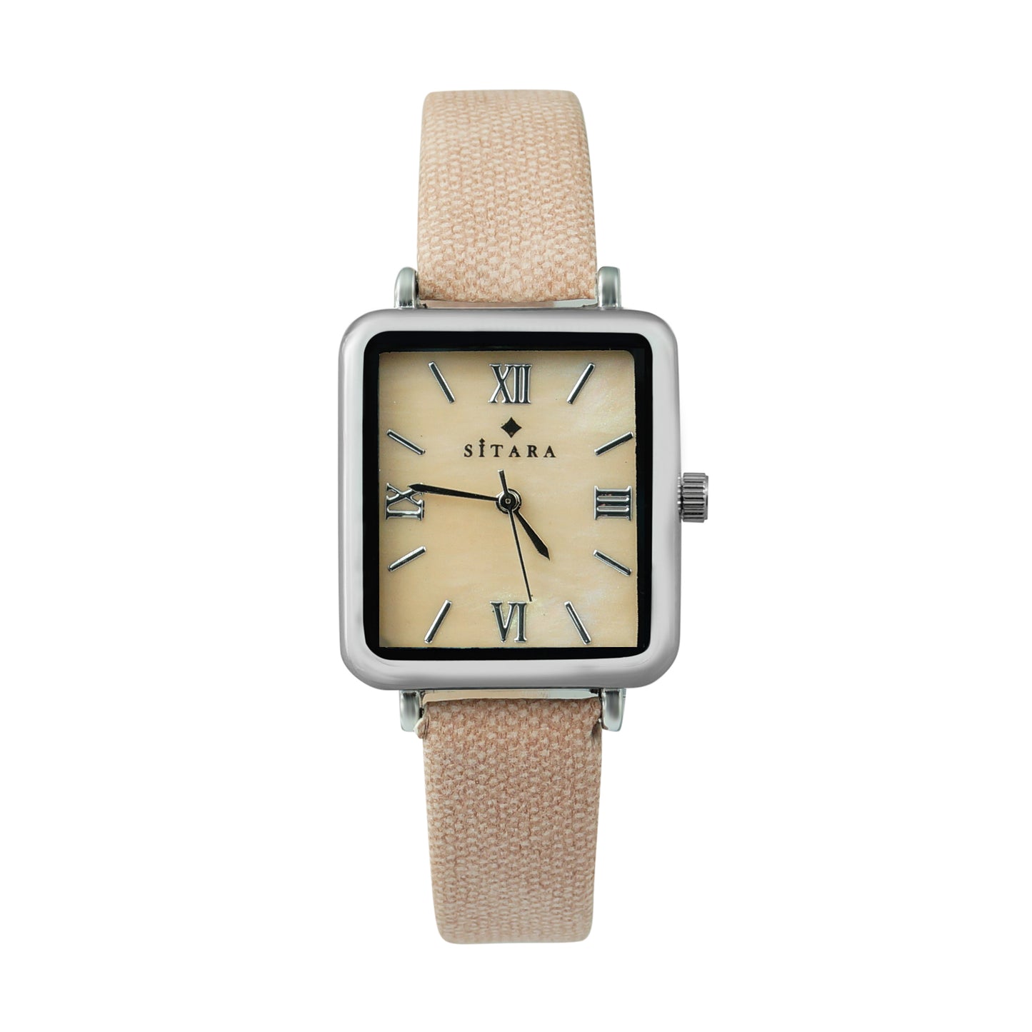 Square Dial Peach strap Watch