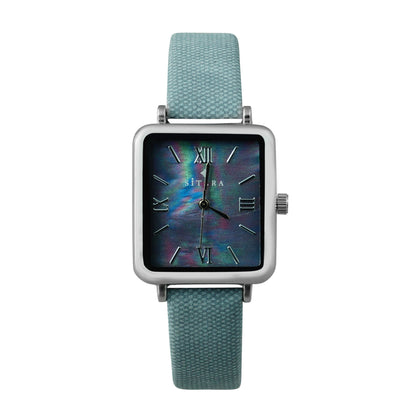 Square Dial Sky-blue strap Watch