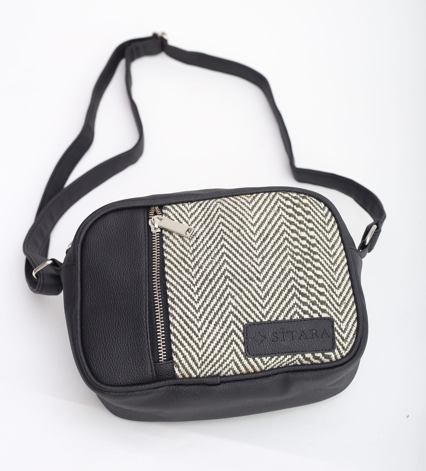 Zig Zag Structured Shoulder Bag