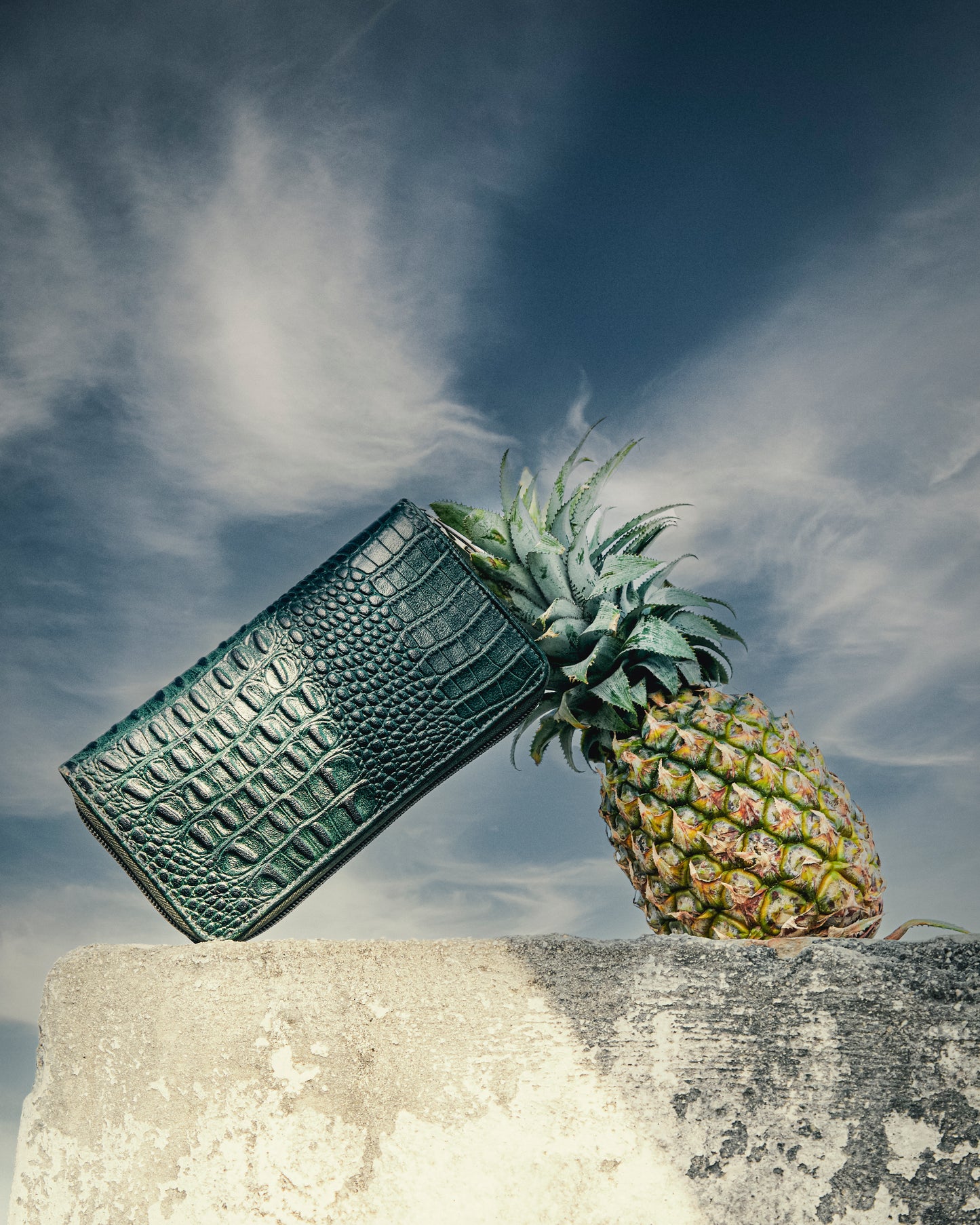 Crocodile Print Leather Wallet