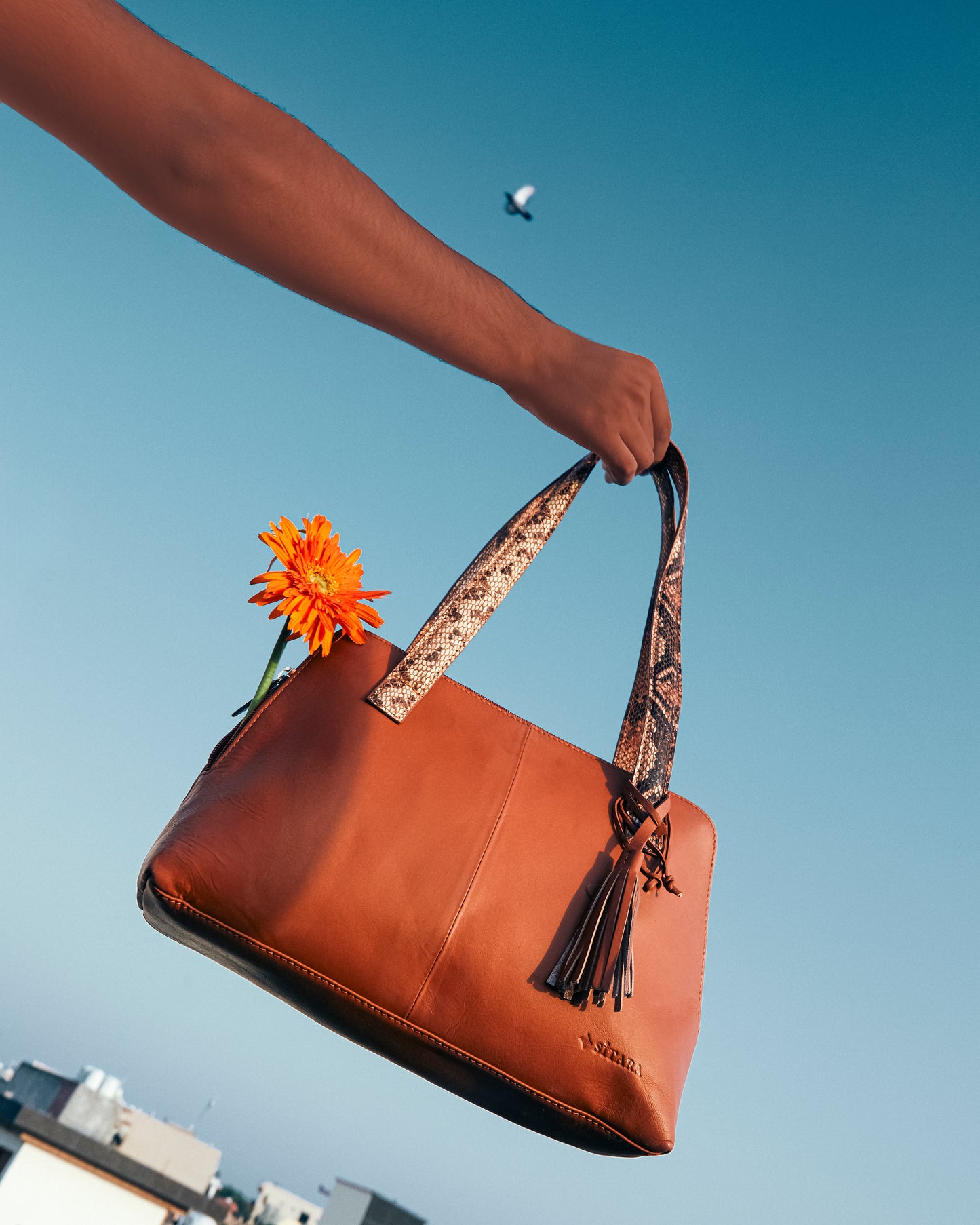 Tan Leather Shoulder Bag