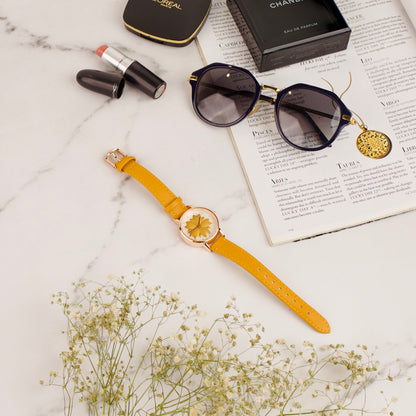 Flower Mustard Strap Watch