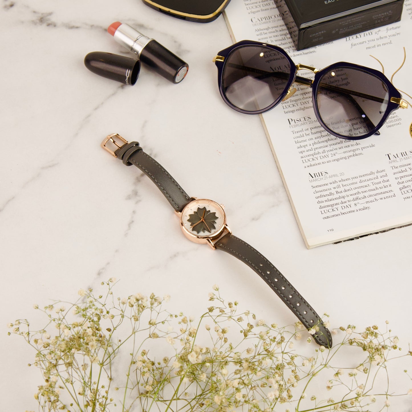 Flower Ash Strap Watch